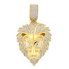 10k Gold Diamond Lion Head Pendant