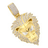 10k Gold Diamond Lion Head Pendant