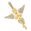 10k Gold Diamond Praying Angel Pendant