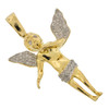 10k Gold Diamond Angel Charm Pendant