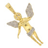 10k Gold Diamond Angel Charm Pendant