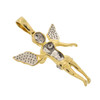 10k Gold Diamond Angel Charm Pendant