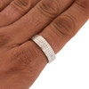 .925 Silver Grid Cut Engagement Band