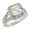 .925 Silver Solitaire with Bezel and Split Shank Engagement Ring