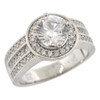 .925 Silver Chunky Solitaire w/ Halo Engagement Ring