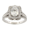 .925 Silver Oval Solitaire w/ Accented Shank Engagement Ring