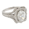 .925 Silver Oval Solitaire w/ Accented Shank Engagement Ring