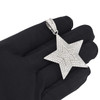 .925 Silver Hip Hop Style Double Star Pendant