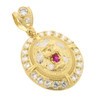 10k Gold Roaring Lion Oval Pendant