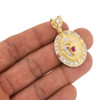 10k Gold Roaring Lion Oval Pendant