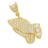 10k Gold Iced Praying Hands Pendant