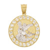 10k Gold Round Archangel Michael Pendant