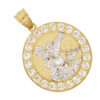 10k Gold Round Archangel Michael Pendant