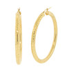 10k Gold Hollow Large Diamond Cut Hoop Earrings