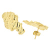 10k Gold Diamond Cut Extra Large Nugget Earrings