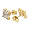 10k Gold Square Pave Hip Hop Style Earrings