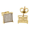 10k Gold Square Pave Hip Hop Style Earrings