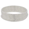 Silver Diamond-Cut Textured 7-Day Bangle