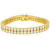 Gold Plated Brass 8mm 2 Row Tennis Bracelet