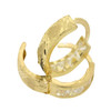 10k Gold Simulated Diamond 13mm Round Hoop Earrings