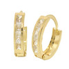 10k Gold Simulated Diamond 13mm Round Hoops