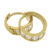 10k Gold Simulated Diamond 11mm Round Hoop Earrings