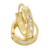 10k Gold Simulated Diamond 13mm Hoop Earrings