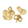 10k Gold Small Nugget Style Heart Stud Earrings