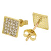 10k Gold 7mm Square Pave Earrings