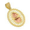 10k Gold Small Tri Color Vrigin Mary Pendant