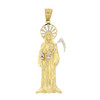 10k Gold Large Santa Muerte Pendant