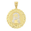 10k Gold Cuban Link Jesus Medal Pendant