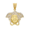10k Gold Two Tone Medusa Pendant