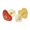 10k Gold Red Heart Shaped Earrings