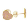 10k Gold Pink Heart Shaped Earrings