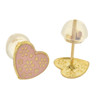 10k Gold Pink Heart Shaped Earrings