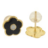 10k Gold Black Flower Shaped Earrings