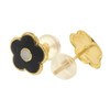 10k Gold Black Flower Shaped Earrings