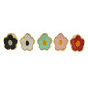 10k Gold Black Flower Shaped Earrings