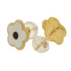 10k Gold White Flower Shaped Earrings