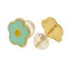 10k Gold Pastel Green Flower Shaped Earrings