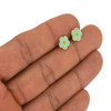 10k Gold Pastel Green Flower Shaped Earrings