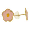 10k Gold Pink Flower Shaped Earrings