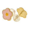 10k Gold Pink Flower Shaped Earrings