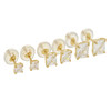 10k Gold 3mm Princess Cut Stud Earrings