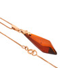 Solid 14k Gold 1mm Baltic Amber Pendant Chain Set