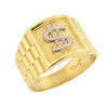 10k Gold Dollar Sign Watch Band Style Ring