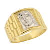 10k Gold Jesus Christ Watch Band Style Ring