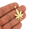 10k Gold Medium Weed Leaf Pendant