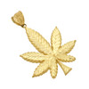 10k Gold Big Weed Leaf Pendant